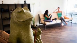Laughing Frog Yoga Studio Statue